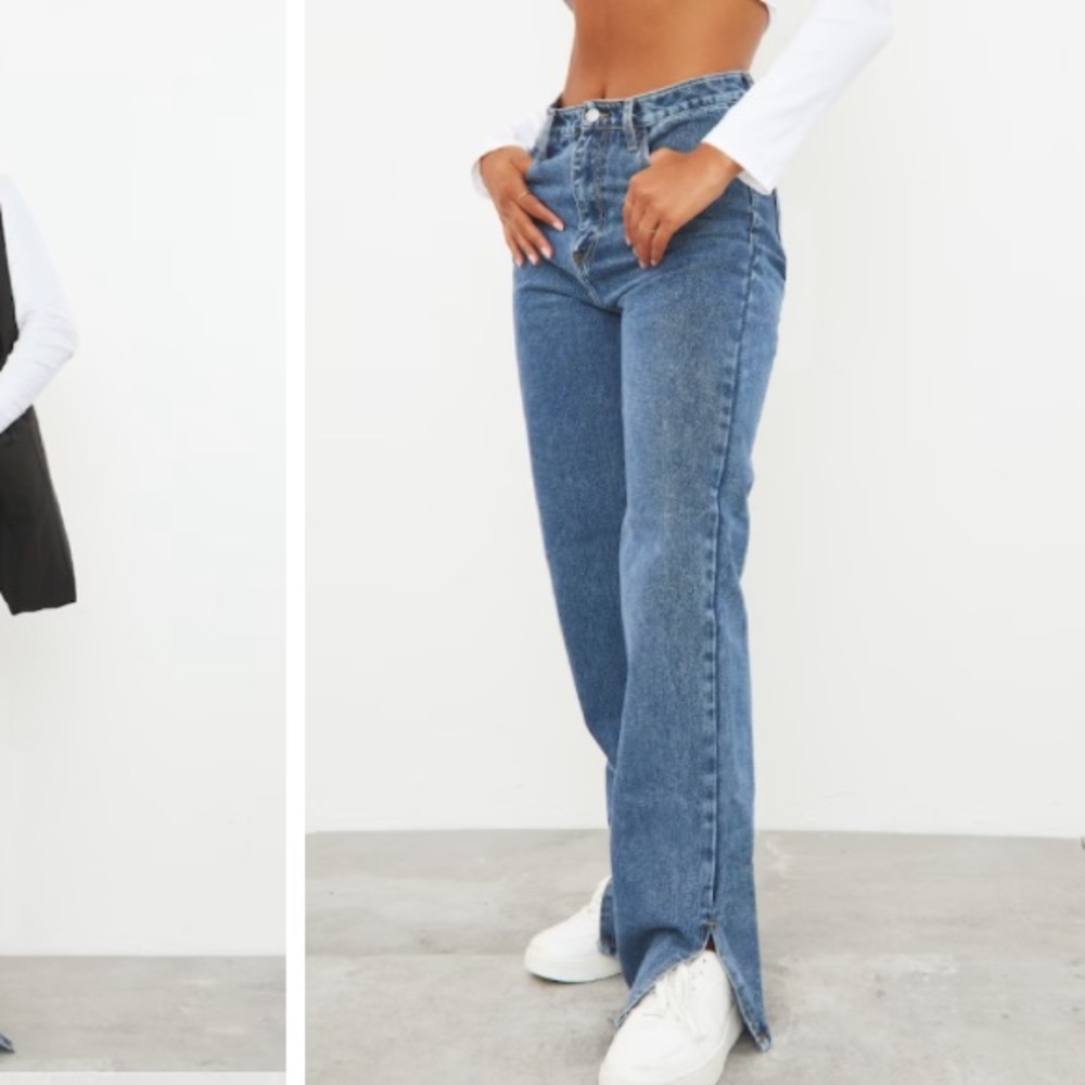 Hem Split Jeans - Picture 3 of 4